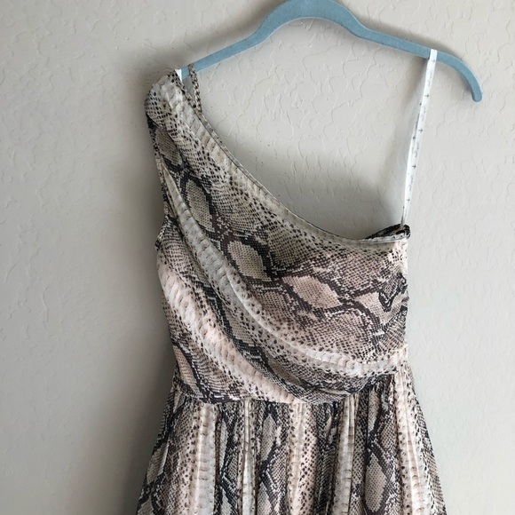 TRACY Reese One Shoulder Frock Dress Dip Python - Picture 6 of 8